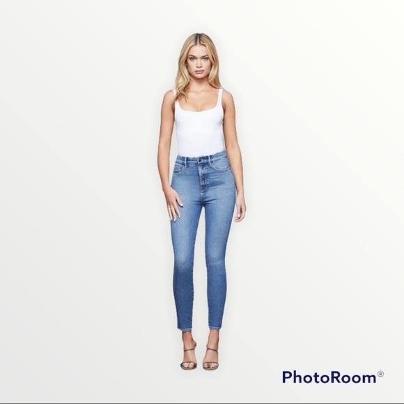 NWT GOOD AMERICAN x REVOLVE Good Curve Skinny Crop Medium Wash Jeans, Size 24 - Picture 7 of 15